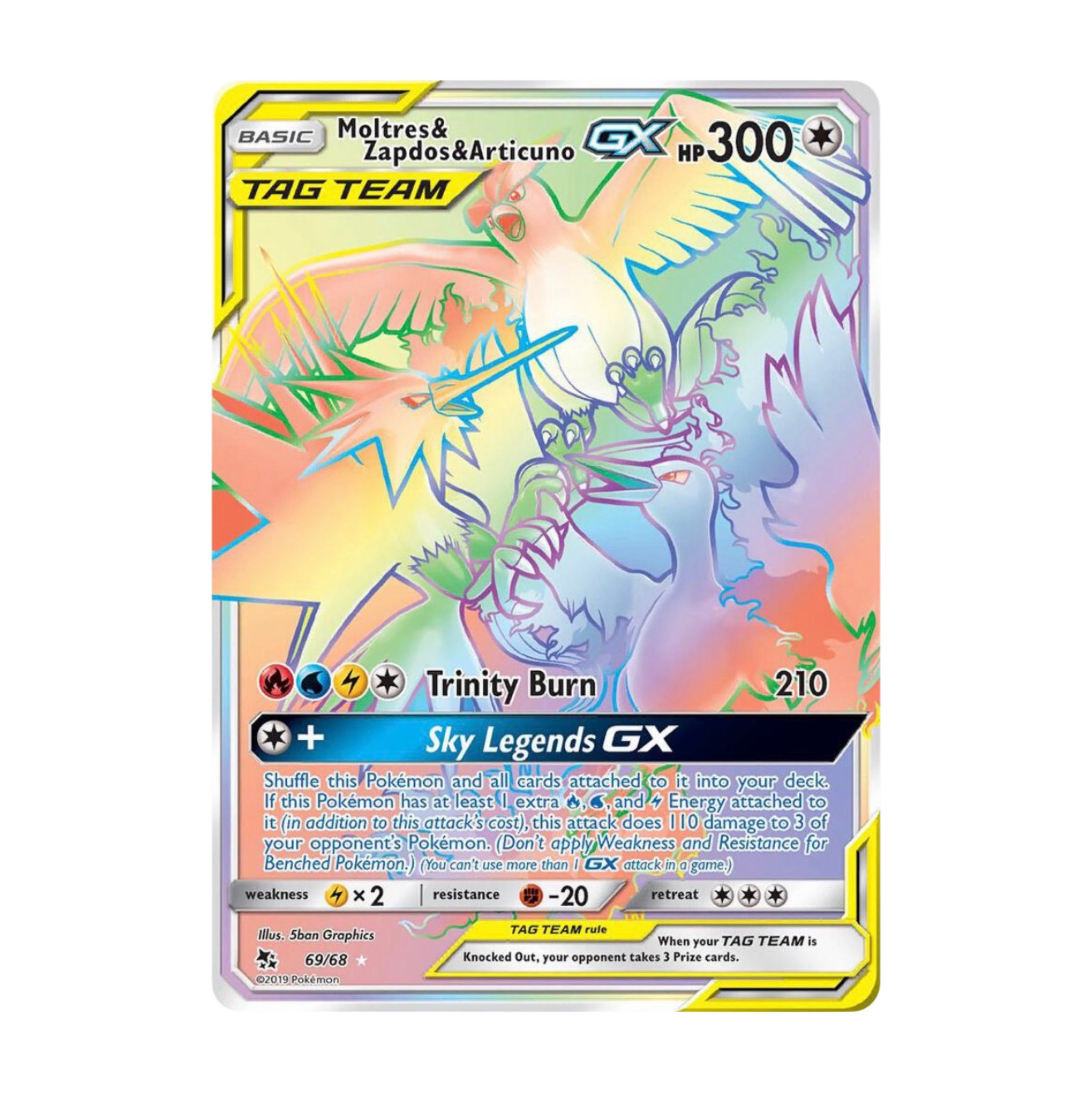 #69/68 Moltres & Zapdos & Articuno GX (Secret)